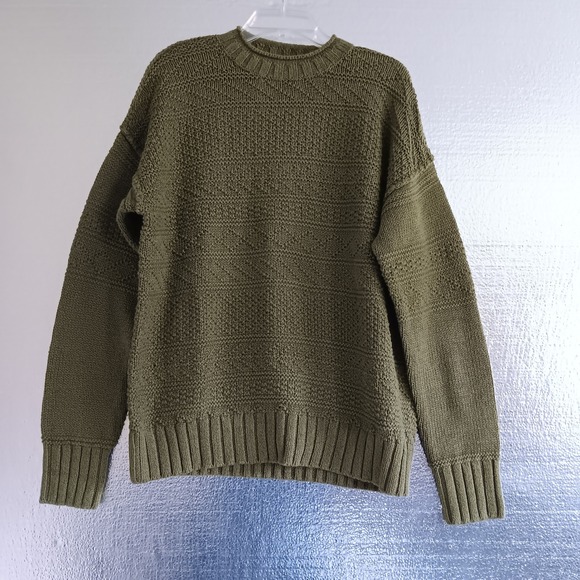 Polo Ralph Lauren Other - Polo Ralph Lauren Sweater Mens L Olive New Linen Cotton Blend Chunky Knit $398